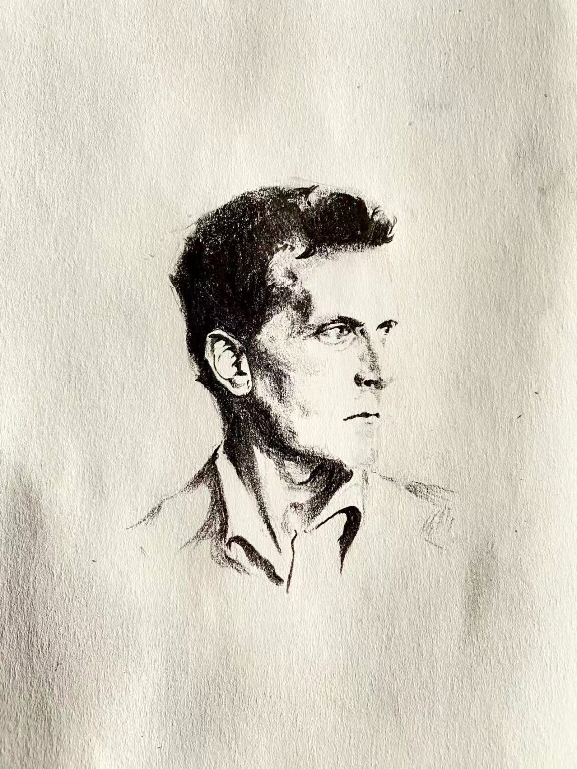 Pencil sketch of Ludwig Wittgenstein